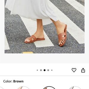 Brown and White Sandals